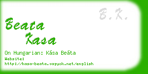 beata kasa business card