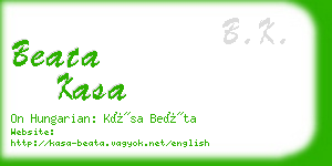 beata kasa business card